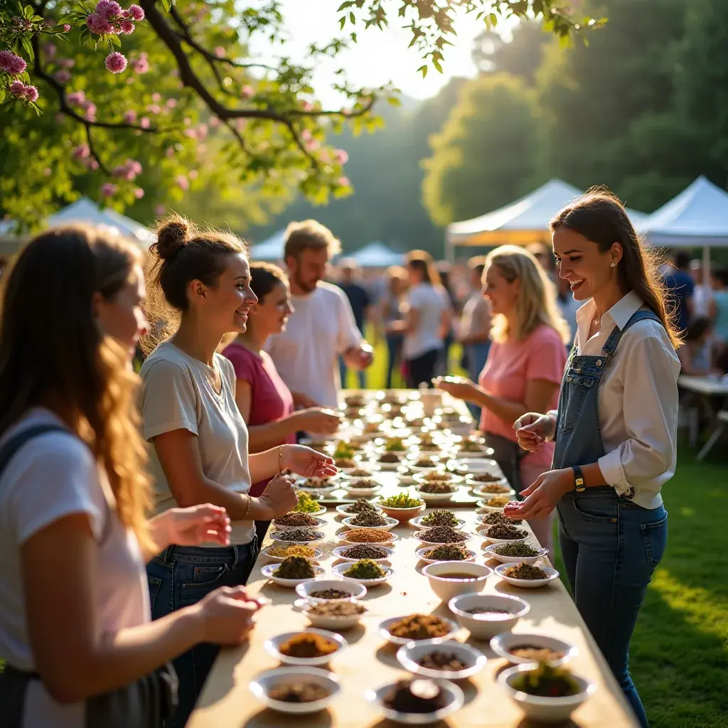 Osobe koje uživaju u šalici čaja od ljekovitog bilja u prirodnom okruženju