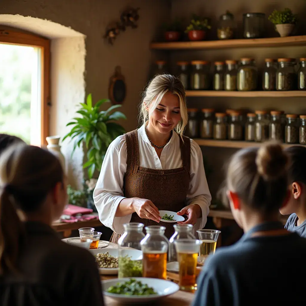 Prikaz dnevne rutine s čajem za regulaciju krvnog tlaka uz zdravu hranu